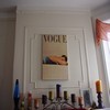 Of course, the fireplace is bricked over but I'll be damned if I'll let a mantel go to waste!